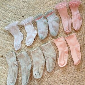 Baby toddler, large sock lot, lettuce, trim, ribbed Janie and jack Old Navy asso